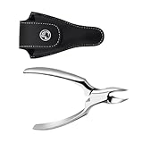 IWOWHERO Edelstahl Nagelhautzange Nagelknipser für Dicke Zehennägel mit Gebogener Klinge Stabile Maniküre Fußnagel schneidegerät Praktisches Nagelpflege Schwarz