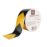 IDEA HOME Markierungsklebeband 50 mm x 5 m Selbstklebendes Absperrband Gestreiftes Warnband zur Boden und Sicherheitsmarkierung, Reflektierend, Pfeil, Gelb/Schwarz