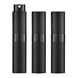 Toureal 8ML Parfum Zerstäuber Leer (3 Stück) Mini Spruehflasche, Parfüm Behälter, Parfümzerstäuber Nachfüllbar (Schwarz)