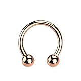 Taffstyle Piercing Stab Stecker Lippenpiercing Ohrpiercing Labret Lippe Titan G23 Hufeisen Universal Ohr Außengewinde 1,2mm x 10mm x 3mm | Rosegold