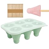 Eiscreme-Formen mit Stäbchen, auslaufsicher, antihaftbeschichtet, Silikon-Eiscreme-Formen inklusive Stäbchen, für Schokoladen-Mousse, Brownie, Trüffel, Gummibaum-Desserts, Fondant-Kuchen