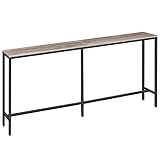 MAHANCRIS 180 cm Konsolentisch, Schmal Tisch, Langer Eingangstisch, Flurtisch, Beistelltisch, Kleiner Ausstellungstisch, Sofatisch für Flur, Wohnzimmer, Grau ACTHG18001Z