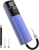 Elektrische Ballpumpe, Intelligente Luftpumpe, Tragbar, Schnelles Aufpumpen des Balls mit Präzisem Manometer und Digitalem LCD-Display für Fußball, Basketball, Volleyball(2 Nadeln und 1 Düse)