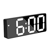 Elektronischer LED-Wecker, einfache Uhr, Batterie-Anschluss, 60-Minuten-Timer (Schwarz, Einheitsgröße)