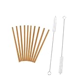 Alipis 20 Stück Bambusstroh Schüttgut freundlich für Wiederverwendbares Stroh Öko Smoothie natürlicher Trinkhalm Trinkzubehör aus Bambus wiederverwendbarer Strohhalm Hölzern