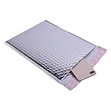 GLEAVI 50 Stück Aluminiumfolie Luftpolstertaschen 150x180mm Selbstklebend Stoßfest Versandumschläge Silber für Büro und Logistik