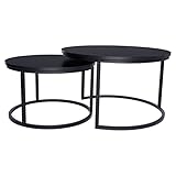 Loftique Couchtisch Rund Schwarz - The Berliner - Holz und Metall - Couchtische 2er Set