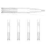 Nagelöl Stift, 5 Stück 5 ml Transparenter Drehstift, Leerer Stift, Leerer Nagelhautölstift mit Pinselspitze, Nagelölstift, Wimpernwachstumsbehälter, Flüssiger Lipgloss-Applikator(5 Stück 5 ml)