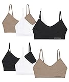 Channo Unsichtbaren nahtlosen Top-BHS ohne Bügel oder Polsterung, aus Nylon mit verstellbaren Trägern - Packung mit 6, Sortiert, S/M