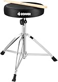 Donner Drumhocker mit Ahorn Holz Drumsticks, Schlagzeughocker Höhenverstellbar 48-58 cm für Elektronisches Schlagzeug, Drum Set, Maxi Belastung 90 kg