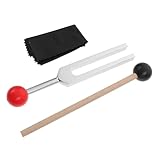 FUTUREORYY Aluminiumlegierung Stimmgabel Chakra Heilung Instrument mit Hammer für Meditation Yoga Entspannung sowie Reinigungstuch und Samtbeutel