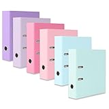 6er Set DIN A4 Ordner 8 cm breit Farbordner Pastellfarben, Trendfarben, farbig sortiert, Aktenordner, Briefordner, Ringordner, Dokumentenordner