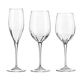 VILLA ITALIA Gläserset für 6 Personen MONALISA Gold - 18-teiliges Set, Hergestellt aus optischem Glas, Ideal für besondere Anlässe