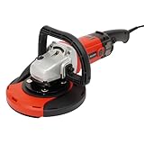 Hanmorfarbi 1580W Betonschleifer 3000U/min,180mm Betonfräse 6-stufig verstellbarer Sanierungsfräse mit Staubabsaugung, Diamant-Schleifscheibe für Beton, Stein, Marmor, Edelstahl-Motor (Rot)