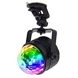 Abaodam USB Partylicht Disco Kugel Soundaktivierte Bunte LED Bühnenbeleuchtung mit Saugnapf Rotierend USB Betrieben für Karaoke Geburtstag Weihnachten und Feierlichkeiten