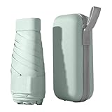 Giuneuow Kompakter Kapselschirm - Doppelt Verwendbar für Sonniges und Regnerisches Wetter, Leicht, Tragbar, Sonnenschutz, Ideal für Reisen B