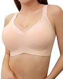 HORISUN Drahtlose Push-up-BHS, bequeme, Nahtlose, unterstützende BHS, vollständig bedeckender BH, BHS in Übergröße für Damen (Hautfarben 3XL)