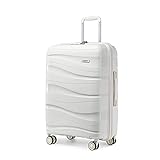 KONO Koffer Groß Leicht Hartschalenkoffer Trolley Reisekoffer mit 4 Rollen und TSA Schloss, 76x50x31cm, 100Liter, Zwillingsrollen Polypropylen Rollkoffer (Creme Weiß, XL)