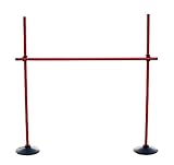 Boje Sport - Sprungstangen-Set - Training für Sprungkraft, Dribbling und Beweglichkeit - (3 Stangen (80 cm), 2 Vollgummistandfüße, 2 Clips), Farbe: rot