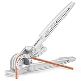 Bonvoisin 3 in 1 Manuelle Rohrbiegemaschine 1/4 ’’ 5/16 ’’ 3/8 ’’ Rohrbiegewerkzeug 0-180 Grad Kupferrohr-Biegewerkzeuge für Rohre aus Kupfer, Messing, Aluminium und weichem Metall