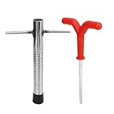 Eisangelpfahl, Gewinde-Edelstahl-Eisbohrer, multifunktionaler Zeltpfahl, Nagelbohrer für Unterschlupf, Winter-Angelausrüstung, Camping-Bodenanker