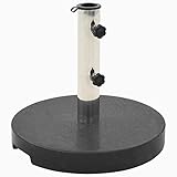 20kg Schirmständer rund schwarz Granitständer für Terrasse & Garten Schirme Outdoor Pelzstütze wetterbeständig und Strandschirmhalter