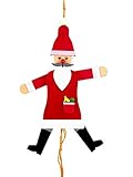Rudolphs Schatzkiste Holzspielzeug Hampelmann Weihnachtsmann bunt Höhe=28cm NEU Spielfigur Hampelfigur Holzfigur Holzspielzeug Holzgestaltung Kreativ Spielsortiment Spiele Holz Seiffen Erzgebirge