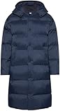 Calvin Klein Herren Daunenmantel Long Length Nylon mit Kapuze, Blau (Dark Sapphire), XXL