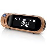 CSL - DAB Plus Radio - Radiowecker Projektionswecker digital – DAB/DAB+ / FM Radio mit je 20 Speicherplätzen – Ladeausgang – 4 Helligkeitsstufen – dimmbare Projektion