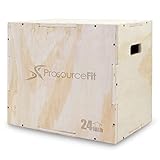 ProsourceFit 3-in-1 Wood Plyometric Jump Box For Cross Conditioning, Agility, Vertical Jump Training & Plyo Workouts, Beige, 30L x 24W x 20H