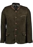 OS Trachten Herren Trachtensakko Janker Trachtenjacke mit Stehkragen Frura, Größe:50, Farbe:dunkelgrün