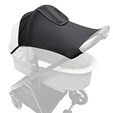 FEMONGY sonnensegel kinderwagen uv schutz 50+ kinderwagen sonnensegel - sonnenschutz kinderwagen, sonnenschutz für kinderwagen, sonnensegel buggy mit Sichtfenster, Einfache Montage, Schwarz