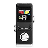 Stimmgerät-Pedal, LEKATO Chromatisches Stimmgerät-Pedal mit zwei Modi für Gitarre und Bass - Mini Stimmgerät Pedal mit LCD-Display für Chromatisches Instrumenten - Tonhöhen-Kalibrierung & Flat Tuning