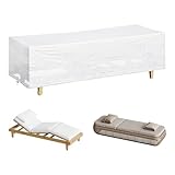 WOLTU Schutzhülle Gartenliege Sonnenliege, 218x77x55 cm, Abdeckung für Gartenmöbel, Abdeckhaube aus PE, Plane UV-Beständig wasserabweisend Winterfest reißfest, Transparent