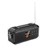 beatec RDF985BT, Kurbelradio, 2000mAh, Outdoor Radio mit Bluetooth, Kurbeldynamo, Solarpanel, Taschenlampe, Sirene