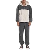 DBXXHJGU Valentinstagsgeschenke 2-Teiliger Passender Pyjama Für Paare Geschenke Langärmlige Jacke Und Hose,Grau,M