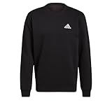 adidas Herren Feelcozy Essentials Fleece Sweatshirt , Black / White, XL