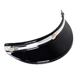 3SNAP Motorradhelm Visor - Open Face Helm Visor Peakk 3 -SNAP | Helm Peakk Shield Open Face | Sun Shade Protector Black Shield | Kratzfestes Polycarbonat Zum Sonnenschutz