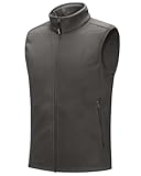 Outdoor Ventures Fleece Weste Herren Leicht Ärmellose Fleeceweste Jacke Winddicht Warm Gefütterte Winterweste Arbeitsweste für Männer mit Reißverschlusstaschen Dark Grau L