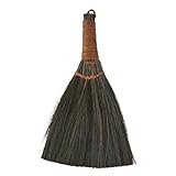 MACOSA MS221224 Tischbesen Natur Seegras Jute Dunkelgrau 31 cm Tischfeger Mini Handfeger Strohbesen Handbesen Grau Tischkehrer Kehrbesen Tischkehrer Tisch Besen