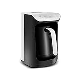Karaca Hatır Köz Türkische Kaffeemaschine, 300 ml Kapazität, Bereitet 5 Tassen Türkischen Kaffee, Automatische Abschaltung & Temperaturregelung, Authentischer Holzkohle-Geschmack, 535W, Weiß