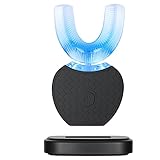 Elektrische Ultraschall-Zahnbürste, Automatische 360 ° Ultraschall-Elektrozahnbürste, Cold Tooth Whitening Instrument Automatische Zahnbürste, Elektrische Schallzahnbürste für Erwachsene (Black)