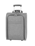 Dynamic24 Handgepäck Trolley Ultra leicht Business Boardcase Koffer Tasche Reistasche Boarding Size Cabinsize Weichgepäck Aluminium Ultraleicht Handgepäckkoffer 2 Rollen grau