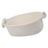 DIKACA Baumwollseilkorb für Wohnzimmer Dekorativer Lagerkorb für Badezimmer Multifunktionaler Aufbewahrungskorb mit Griff Design für Stilvolle