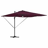 Eleganz Roma Parasol Rot Sonnenschirm 286x285x270 cm Aluminium Polyester - Groß, stabil und wetterfest für Garten, Terrasse und Balkon