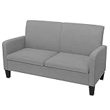 vidaXL Sofa 2-Sitzer Zweisitzer Stoffsofa Polstersofa Loungesofa Sitzmöbel Polstermöbel Designsofa Wohnzimmersofa Hellgrau 135x65x76cm