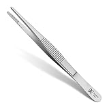 Haushalts-Pinzette aus rostfreiem Edelstahl – Präzisions-Griffpinzette für vielseitige Anwendungen - Profi-Qualität - Gerade Form