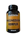 #WEGAIN Magnesium Komplex, 252mg pro Kapsel, Magnesiumcitrat und Magnesiumoxid, Nahrungsergänzungsmittel, 90 Kapseln