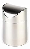 APS Tischrestebehälter, matt poliert, Abnehmbarer Schwingdeckel, Bajonettverschluss, Tischabfalleimer aus Edelstahl, Tischmülleimer aus Edelstahl, Durchmesser Ø 12 cm, 17 cm Höhe