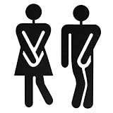 Toilettenschild, Badezimmerschild aus Edelstahl for Männer und Frauen, Toilettenbeschilderung, for Büros, Unternehmen Restaurants/a(B)